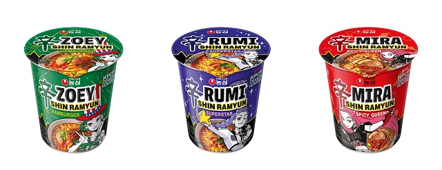 ▲농심 '케이팝 데몬 헌터스' 신라면 컵라면 신제품 3종  (사진제공=농심)