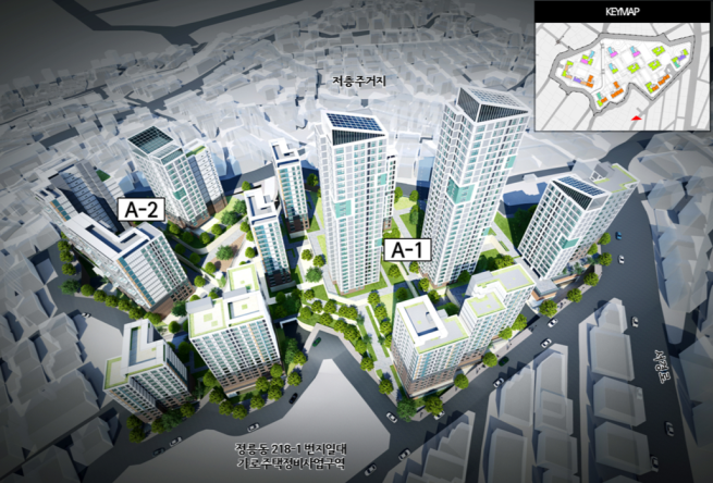 ▲정릉동 226-1번지 일대 모아타운 조감도. (사진제공=서울시)