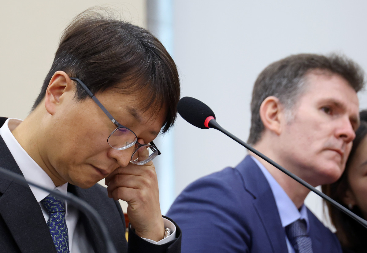 ▲박대준 쿠팡 대표이사가 2일 서울 여의도 국회에서 속개한 과학기술정보방송통신위원회의 쿠팡 개인정보 유출 사고 관련 현안질의에 출석해 의원들 질의를 받고 있다. 2025.12.2 (연합뉴스)