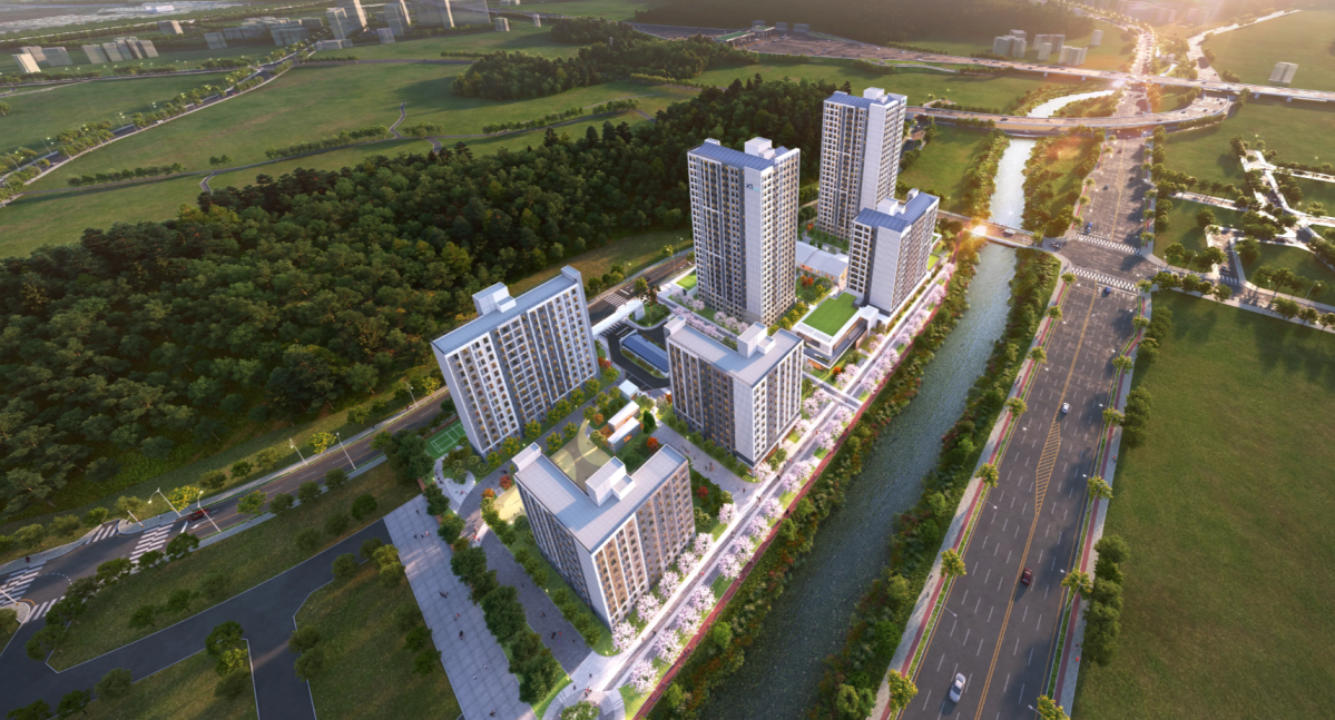 ▲GS건설이 수주한 시흥거모 공공주택지구 A-1BL 민간참여 공공주택건설사업 조감도. (사진제공=GS건설)