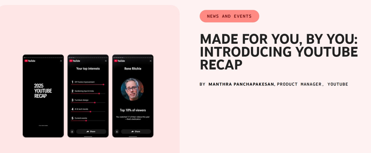▲유튜브 리캡 보는 법…내가 올해 가장 많이 본 영상은?, 가장 많이 들은 음악도 가능…유튜브 뮤직 리캡 (출처=유튜브 오피셜 블로그 캡처)
