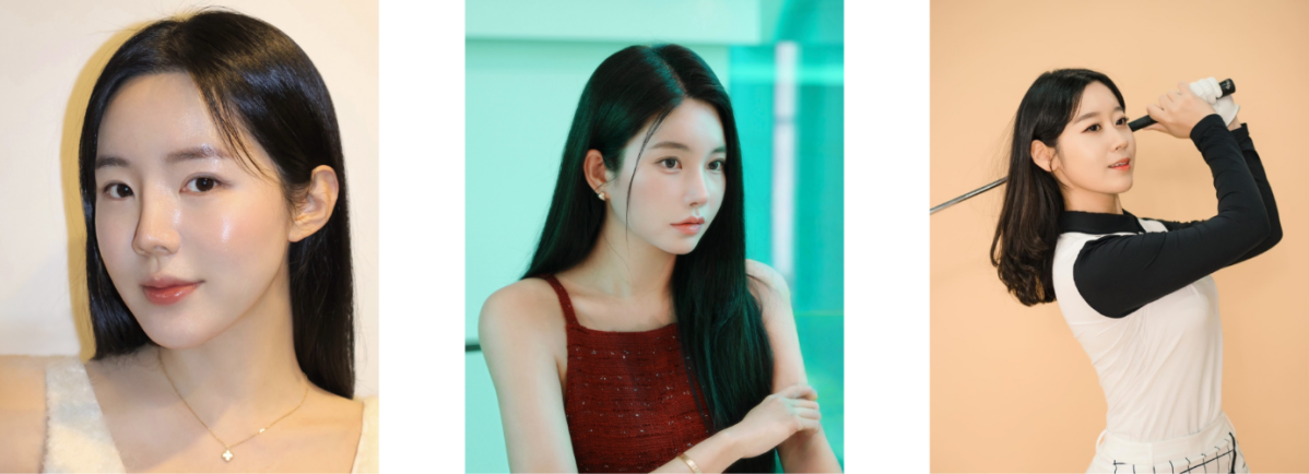 ▲(왼쪽부터)인플루언서 조소영, 전세진, 정다희             