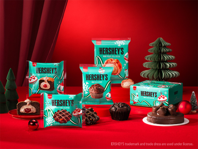 ▲SPC삼립이 허쉬와 함께 선보인 2025 겨울 시즌 제품. (사진제공=SPC삼립)