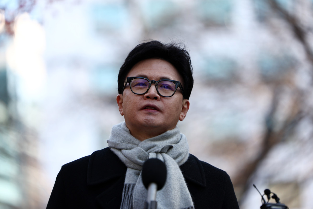 ▲한동훈 국민의힘 전 대표가 3일 오후 서울 여의도 국회 경내에서 열린 12.3 비상계엄 1주년 기자회견에서 발언하고 있다. 2025.12.03. (뉴시스)