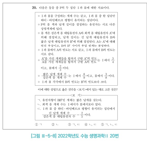 ▲2022학년도 수능 생명과학2 20번 (평가원)