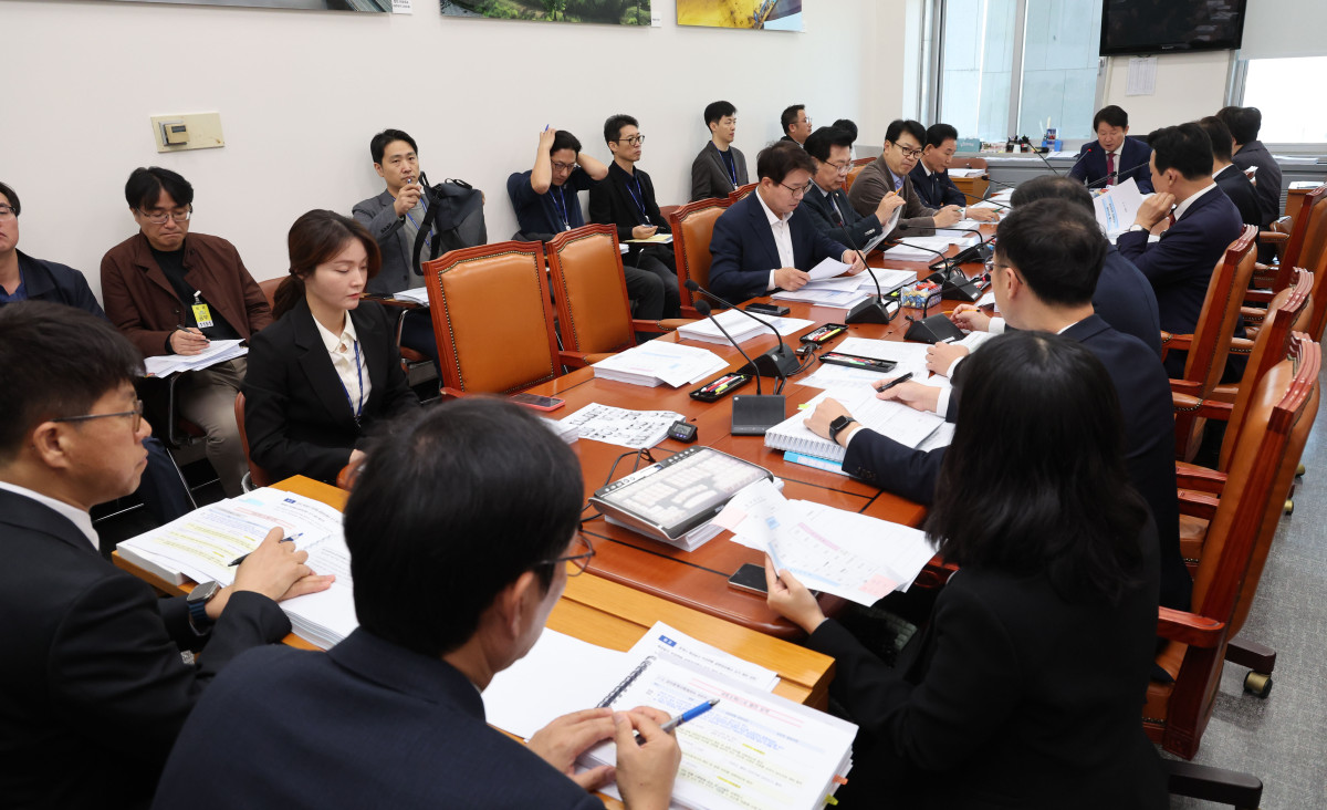 ▲6일 오후 서울 여의도 국회에서 열린 국토교통위원회 국토법안심사소위원회에서 권영진 소위원장이 발언하고 있다. 2024.11.06. (뉴시스)