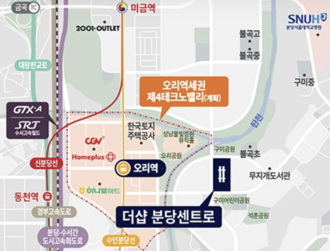 ▲'더샵 분당센트로' 위치도. (분양 홈페이지)