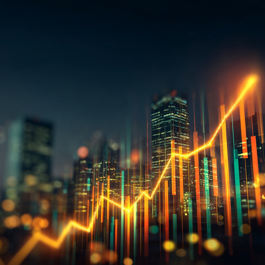 ▲9일 오후 코스닥 시장 시가총액은 502조 원을 기록하고 있다. (미드저니)