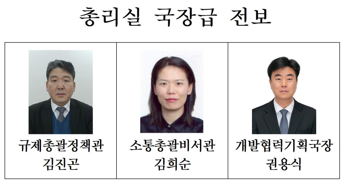 ▲국장급 전보 (사진제공=총리실)