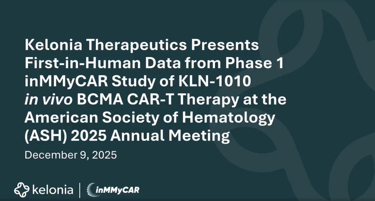 켈로니아, ‘인비보’ BCMA CAR-T MM "MRD- 100%"