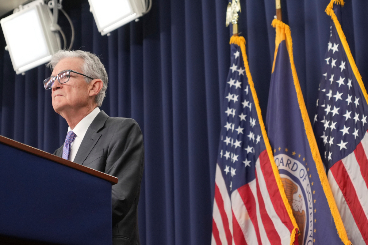 ▲제롬 파월 미국 연방준비제도(Fed·연준) 의장이 10일(현지시간) 워싱턴D.C.에서 연방공개시장위원회(FOMC) 정례회의를 마치고 기자회견을 하고 있다. (워싱턴D.C./AP연합뉴스)