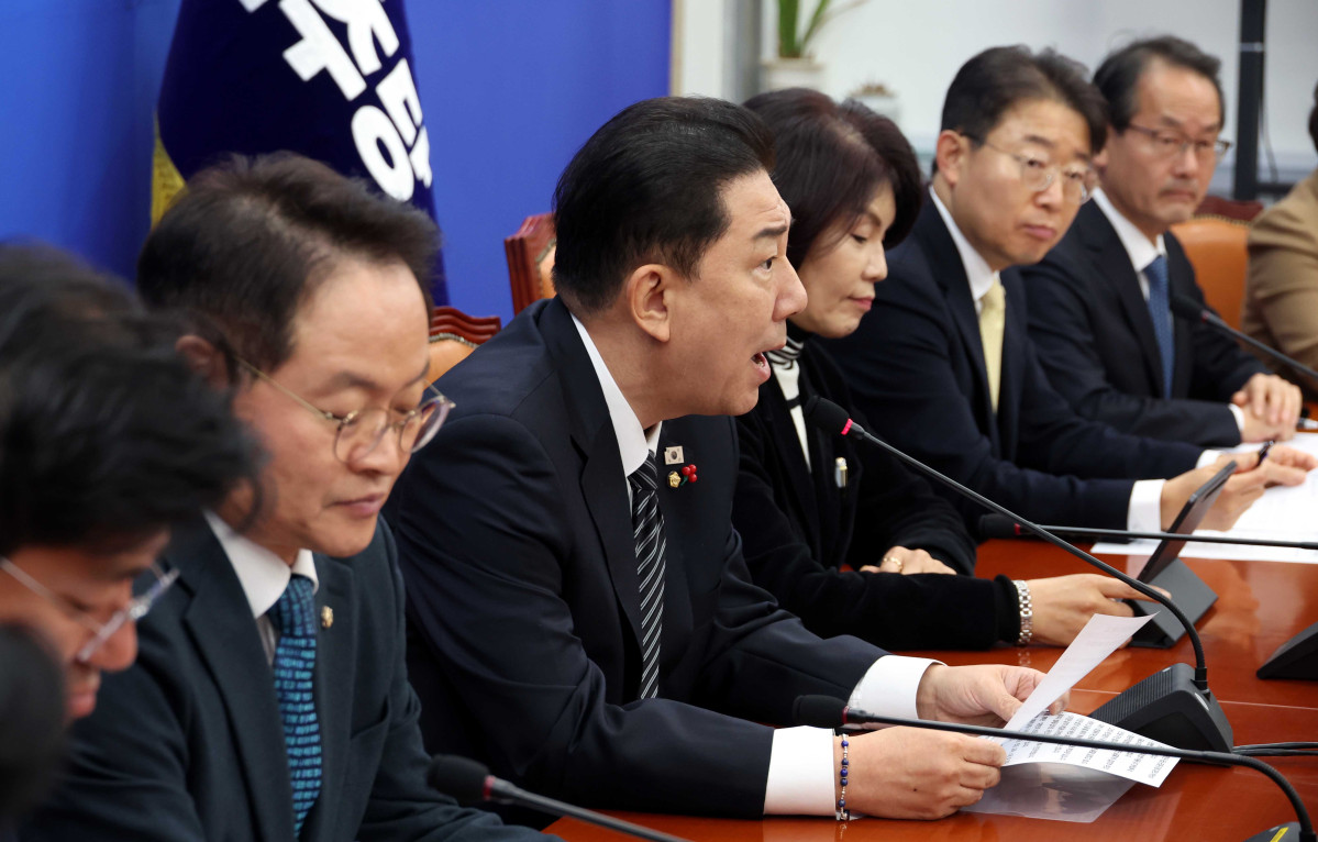 ▲김병기 더불어민주당 원내대표가 11일 오전 서울 여의도 국회에서 열린 정책조정회의에서 발언을 하고 있다. (사진=뉴시스)