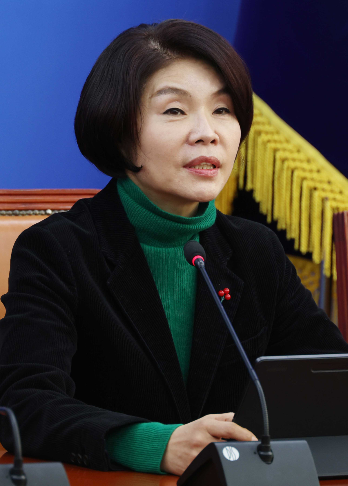 ▲한정애 더불어민주당 정책위의장이 4일 오전 서울 여의도 국회에서 열린 정책조정회의에서 발언을 하고 있다. (사진=뉴시스)