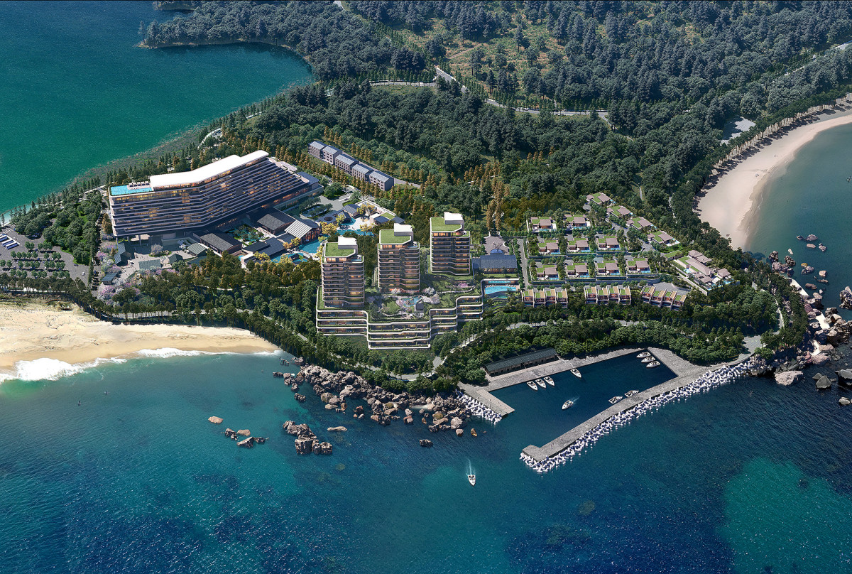 ▲강원도 고성군 현내면 초도리 일대 군부대 이전 후 조성 사업이 추진되는 ‘화진포 국제 휴양관광지’ 예상 조감도 (호반그룹)