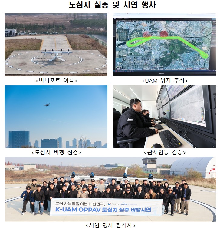 ▲민간 컨소시엄은 K-UAM 원팀(KT·대한항공·인천국제공항공사·현대자동차·현대건설)과 드림팀(한국공항공사·한화시스템)이 아라뱃길, 청라~계양 구간에서 도심 실증을 통해 UAM 운용체계와 핵심 기술이 실제 환경에서 어떻게 작동하는지 확인하고 있다. (사진제공=국토교통부)