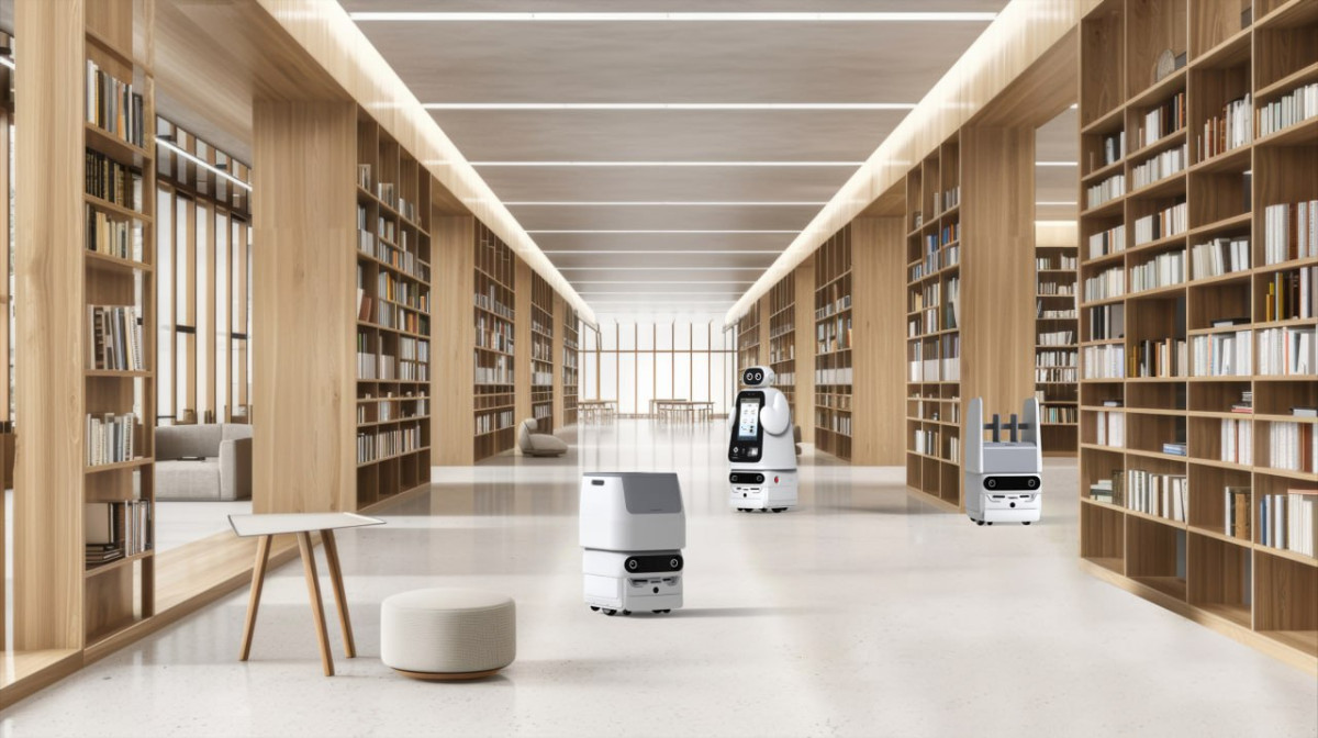 ▲앤로보틱스의 도서관 자율주행 로봇. (사진제공=협진)