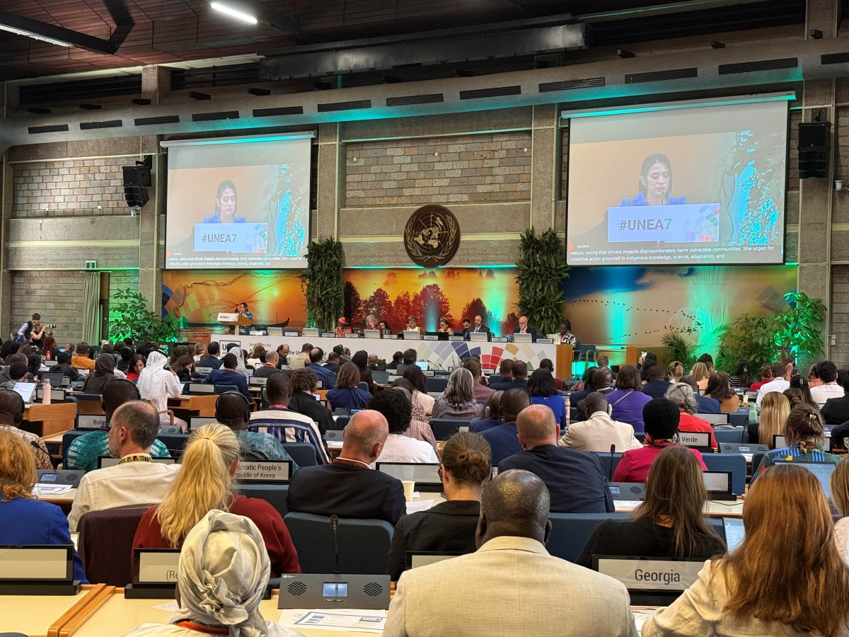 ▲8~12일 케냐 나이로비에서 열린 제7차 유엔환경총회(UNEA-7)에서 ‘산불관리에 대한 글로벌 대응 강화를 위한 결의안’이 채택됐다. 사진은 총회 진행 모습. (사진제공=산림청)