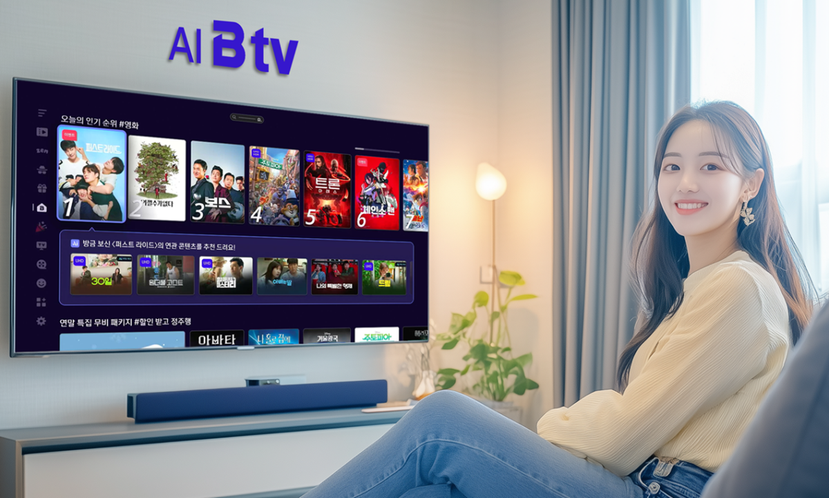 ▲SK브로드밴드가 B tv 고객들이 음성 대화를 통해 콘텐츠를 손쉽게 즐길 수 있는 AI 미디어 에이전트 ‘에이닷’ 누적 이용 건수가 1억 건을 넘어섰다고 밝혔다. (사진제공=SK브로드밴드)