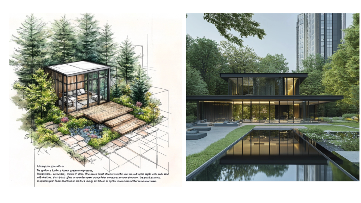 ▲대우건설의 생성형 AI가 작업한 탑석 푸르지오 파크7의 힐링 라운지. (사진제공=대우건설)