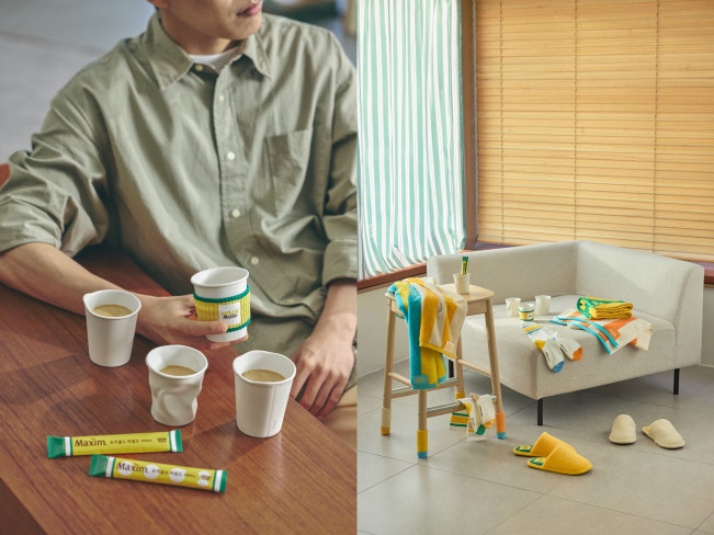 ▲컬러 오브 맥심 MCTI컵과 컬러 오브 맥심 한정판 패키지 이미지. (사진제공=동서식품)