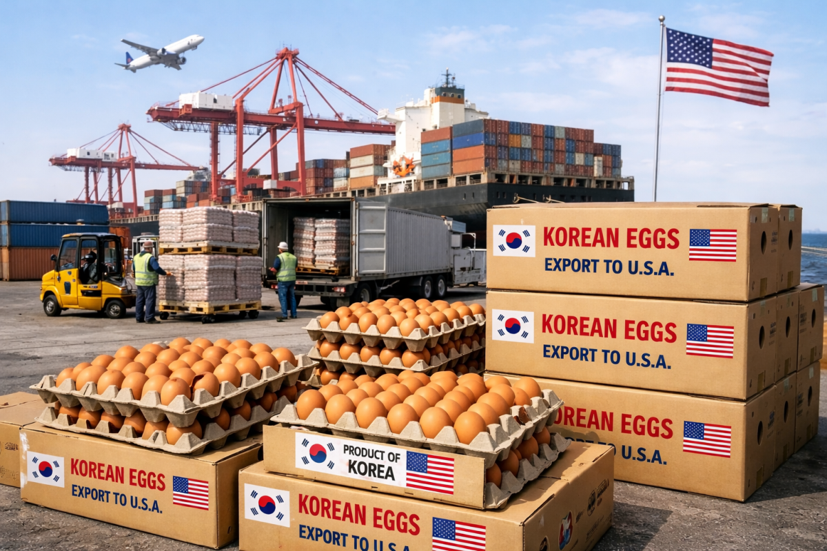 ▲미국으로 수출하는 한국산 계란 (챗GPT)