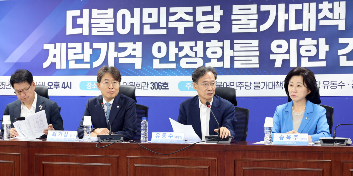 ▲유동수 더불어민주당 물가대책TF 위원장이 9일 오후 서울 여의도 국회 의원회관에서 열린 계란가격 안정화를 위한 간담회에서 발언을 하고 있다. (사진=뉴시스)