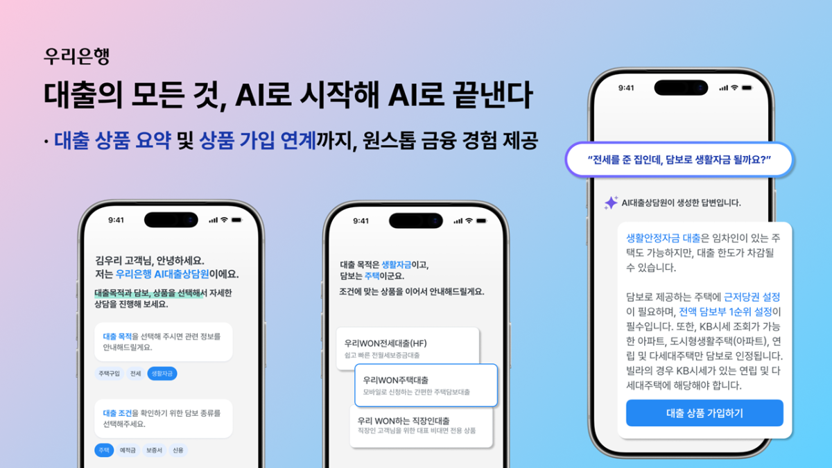 ▲우리은행의 'AI 대출상담원’ 서비스 (사진제공=우리은행)