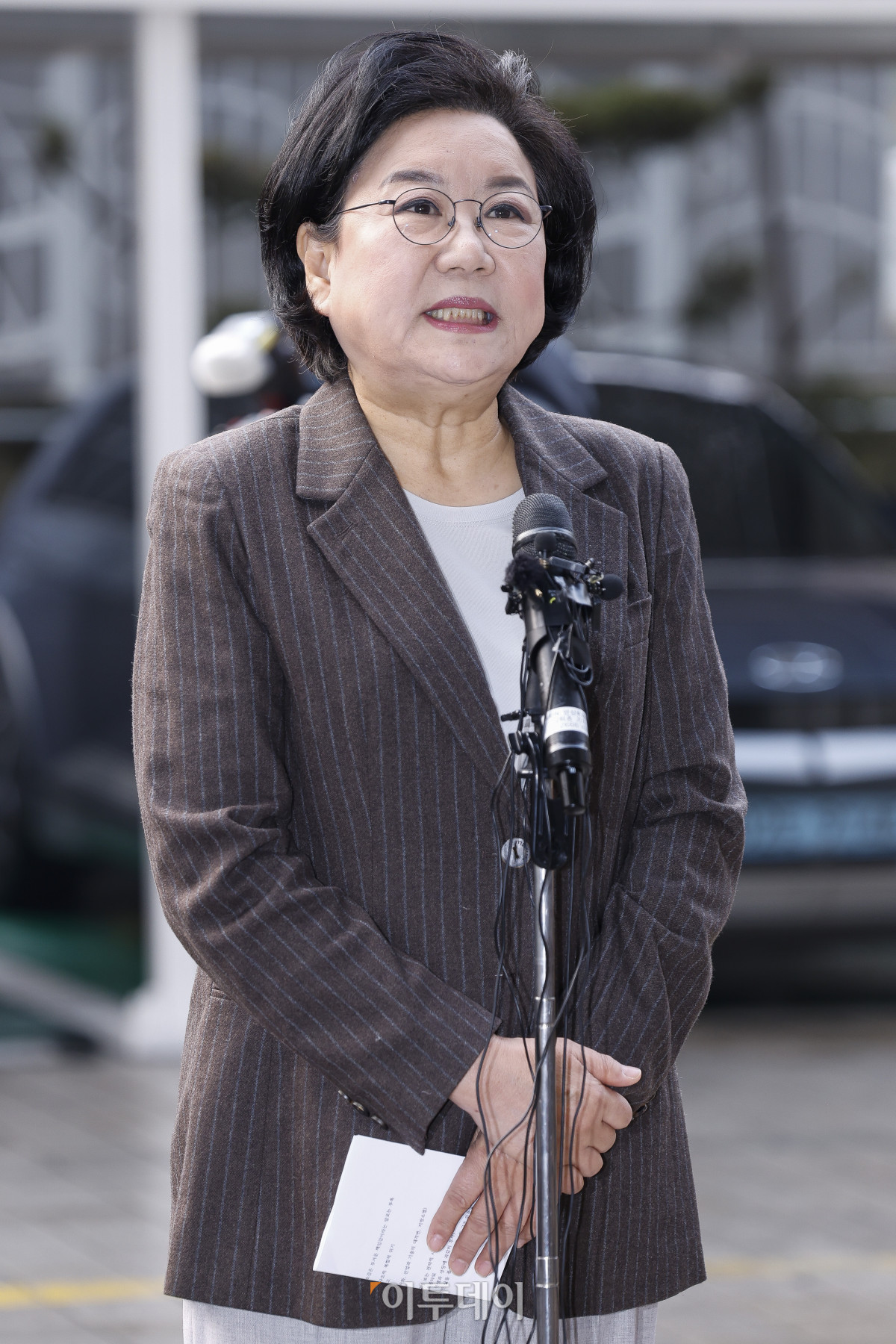 ▲이혜훈 기획예산처 장관 후보자가 29일 서울 중구 예금보험공사에 마련된 인사청문회 준비 사무실에 출근하며 지명 소감을 밝히고 있다. 이 후보자는 보수진영 출신 인사로, 이재명 정부의 초대 기획예산처 장관으로 발탁됐다. 조현호 기자 hyunho@