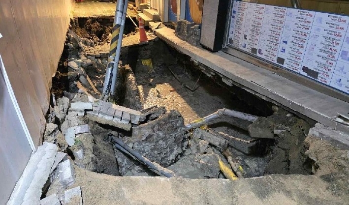 ▲동대문구 이문동 굴착공사장 지반침하 사고 현장. (사진제공=서울시)