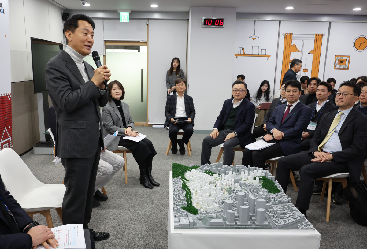 ▲오세훈 서울시장이 30일 서울시청에서 열린 2025 도시주택 성과 공유회에서 인사말을 하고 있다. (연합뉴스)