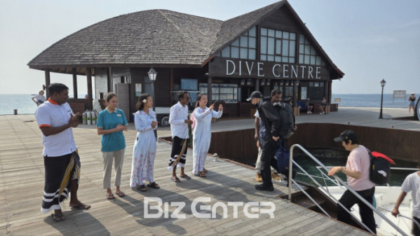 ▲몰디브 올후벨리 리조트 환영 행사(사진=문연배 기자)