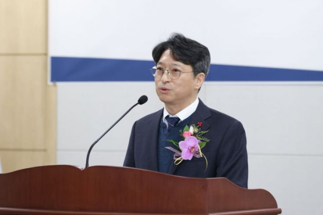 ▲홍지선 국토교통부 신임 제2차관이 2일 정부세종청사에서 열린 취임식에서 발언하고 있다. (사진제공=국토교통부)