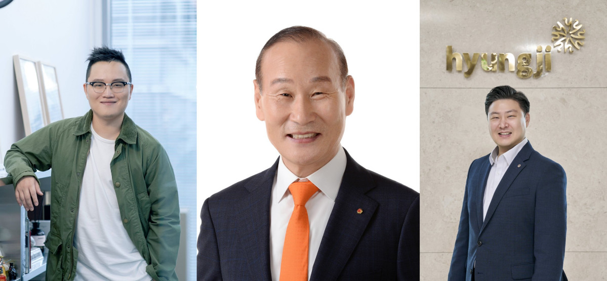 ▲조만호(왼쪽부터) 무신사 대표, 최병오 패션그룹형지 회장, 최준호 패션그룹형지 부회장. (사진제공=각사)