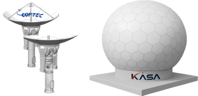 ▲컨텍 9m급 태양관측위성 수신 안테나 및 레이돔(안테나 보호 시설) 모델링 이미지 (사진제공 = 컨텍)