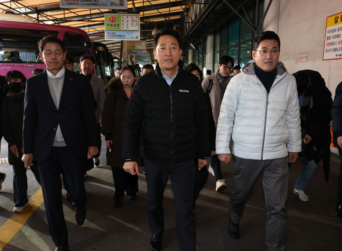 ▲복합개발을 추진 중인 동서울터미널 방문한 오세훈 서울시장. (사진제공=연합뉴스)