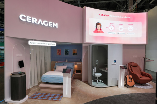 ▲세라젬의 CES 전시관 중 '집중 & 재충전 공간'. (사진제공=세라젬 )