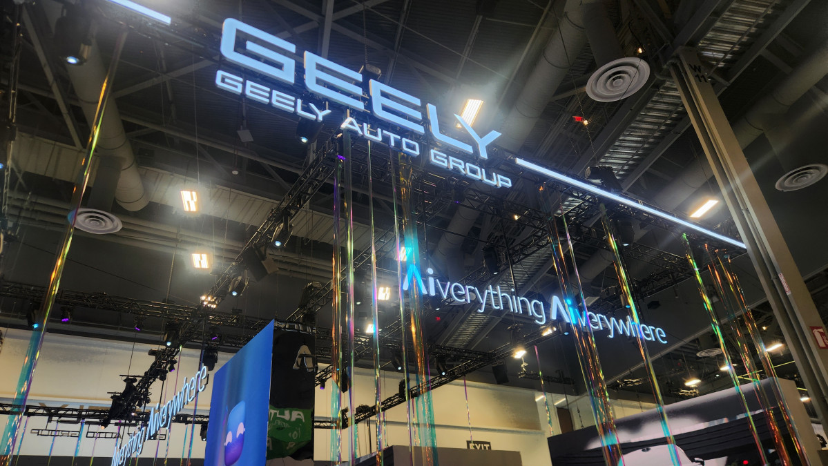 ▲미국 라스베가스 컨벤션센터(LVCC)에 지리자동차그룹 부스가 차려졌다. 김채빈 기자 @chaebi