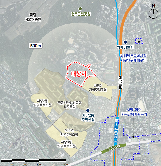 ▲사당17구역(사당동 63-1번지 일대) 위치도 (동작구 제공)