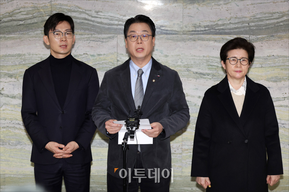 ▲곽규택 국민의힘 원내수석대변인과 원내부대표단. 고이란 기자 photoeran@