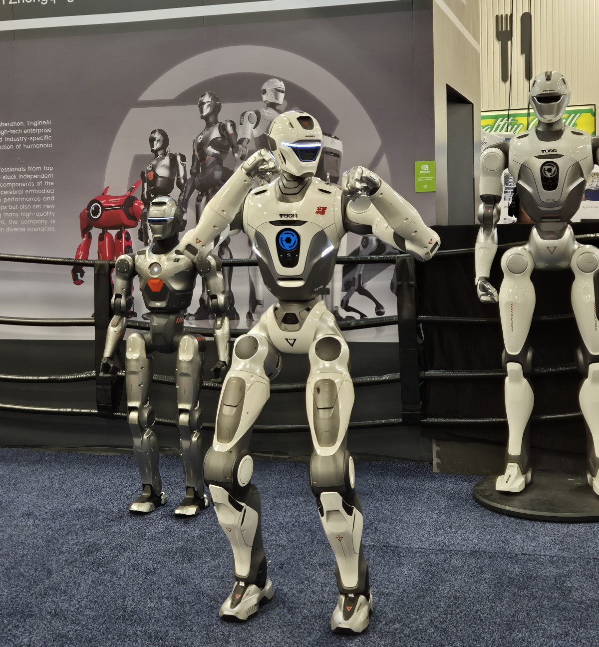 ▲중국 엔진AI의 T800이 권투 자세를 취하고 있다. (박민웅 기자 pmw7001@)