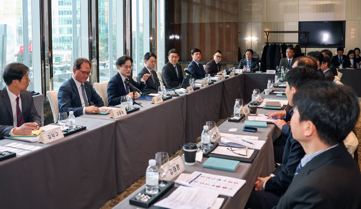 ▲7일 상하이 리츠칼튼 호텔에서 산업통상부가 주재하는 중국 진출 한국 기업 간담회가 진행되고 있다. (사진제공=디오)