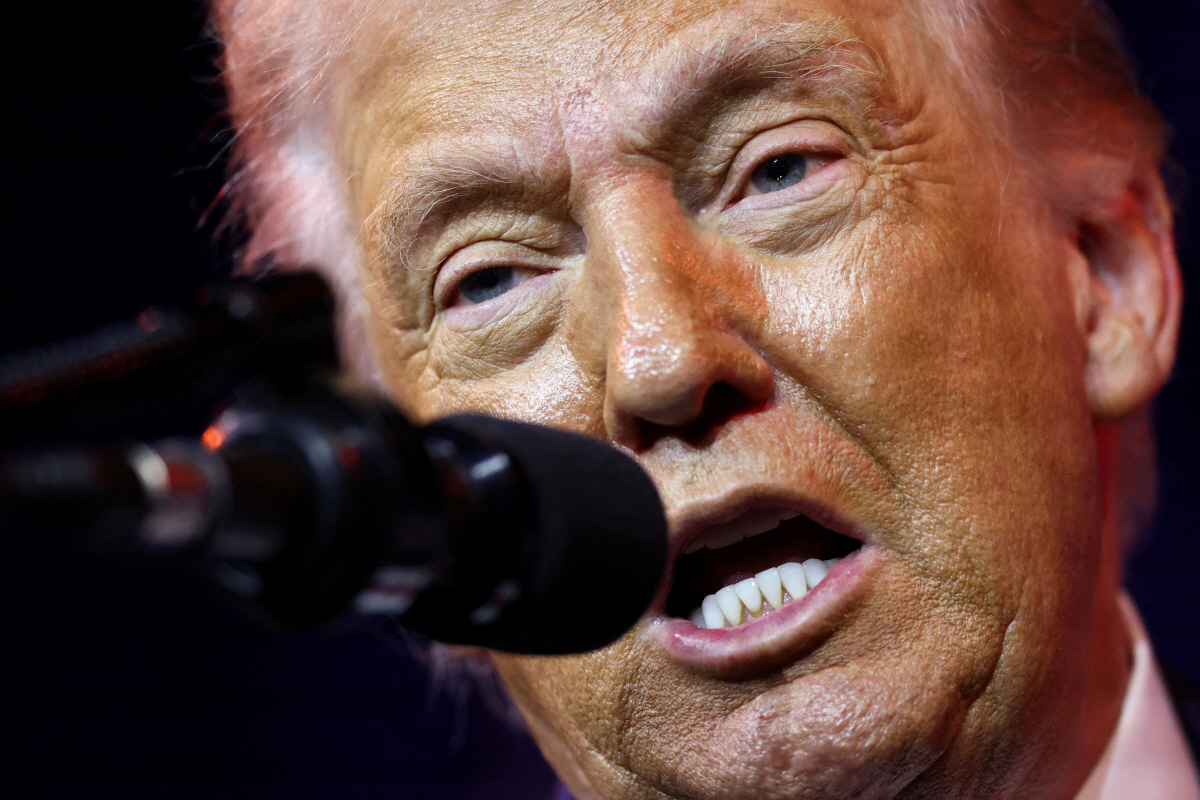 ▲도널드 트럼프 미국 대통령이 6일(현지시간) 워싱턴D.C.에서 연설을 하고 있다. 워싱턴D.C./로이터연합뉴스