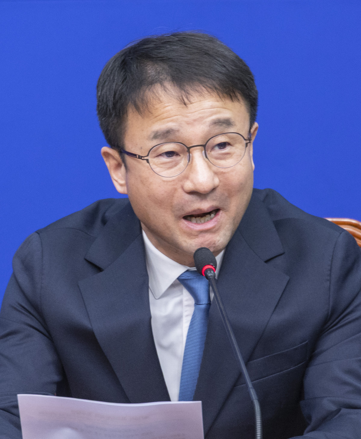 ▲더불어민주당 한병도 원내대표가 12일 국회에서 열린 최고위원회의에서 발언하고 있다. 2026.1.12 (연합뉴스)