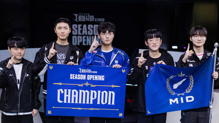 ▲팀 미드가 지난해 이어 올해도 리그 오브 레전드 시즌 오프닝에서 우승을 차지했다. (뉴시스)