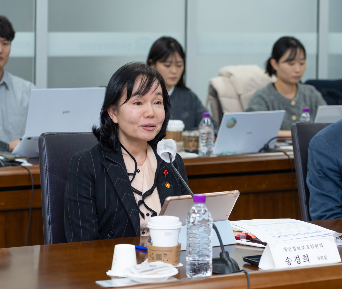 ▲송경희 개인정보보호위원회 위원장이 13일 오후 서울 광진구에서 개최된 '공공분야 개인정보 보호 현장 간담회' 에서 인사말씀을 하고 있다. (사진제공=개인정보위)