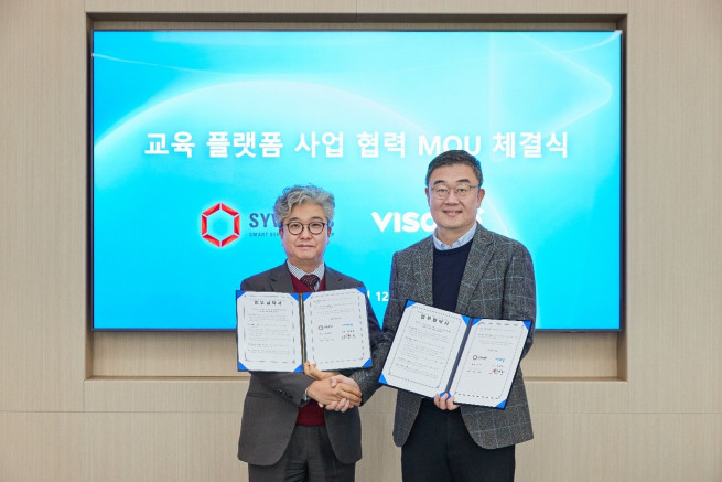 ▲비상교육이 싸이웍스와 업무협약(MOU)을 체결하고, 글로벌 교육 플랫폼 ‘올비아 CL(AllviA Connect Learning)’에 AI 기반 학습자 역량 진단·분석·추천 솔루션을 연계하는 협력을 추진한다. (사진제공=비상교육)
