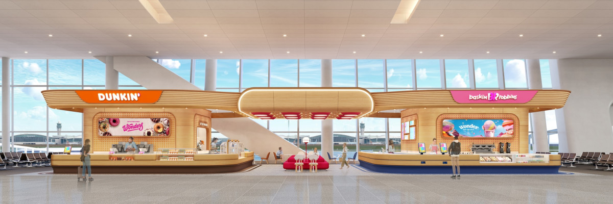 ▲인천공항 제2여객터미널에 입점 예정인 배스킨라빈스와 던킨을 동시에 즐길 수 있는 특화 매장 ‘인천공항 스카이점’의 모습. (비알코리아)