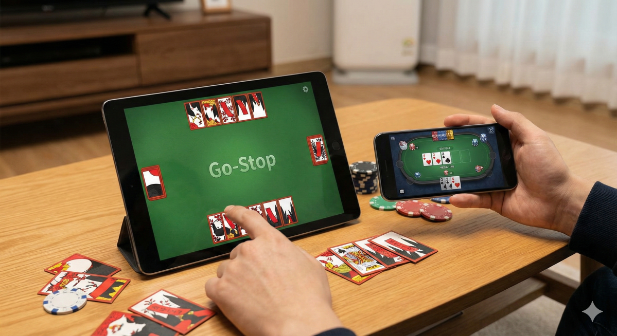 ▲고스톱, 포커 등 웹 보드 게임 모습 (제미나이)