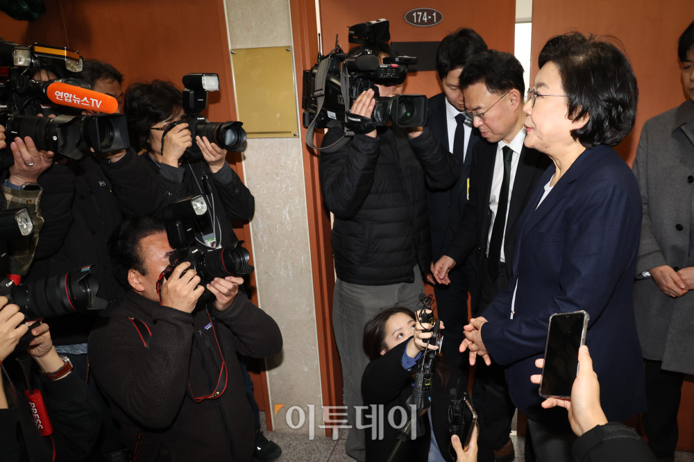 ▲이혜훈 기획예산처 장관 후보자가 19일 서울 여의도 국회에서 인사청문회 관련 입장을 밝히고 있다. 고이란 기자 photoeran@