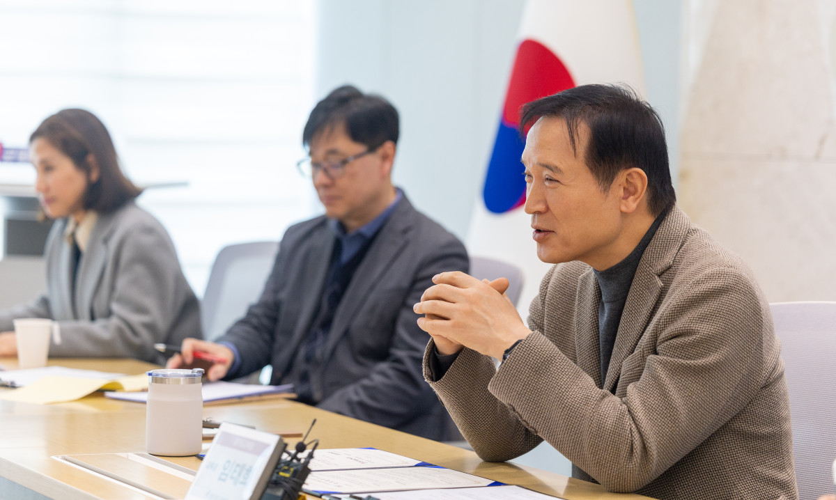 ▲임태희 경기도교육감이 19일 경기도교육청 남부청사에서 열린 삼성문화재단과의 '경기공유학교 미래 예술 인재 양성' 업무협약식에서 문화예술 교육 협력 방안에 대해 발언하고 있다. (경기도교육청)